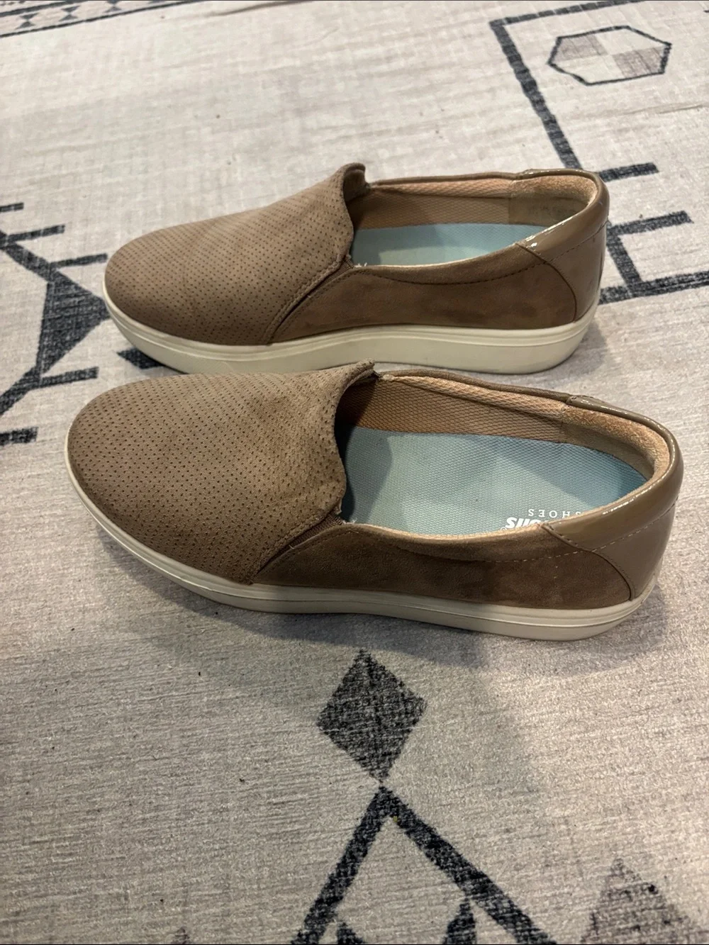 Dr. Scholl's Slip-On Perforated Sneaker - Taupe and White 8M